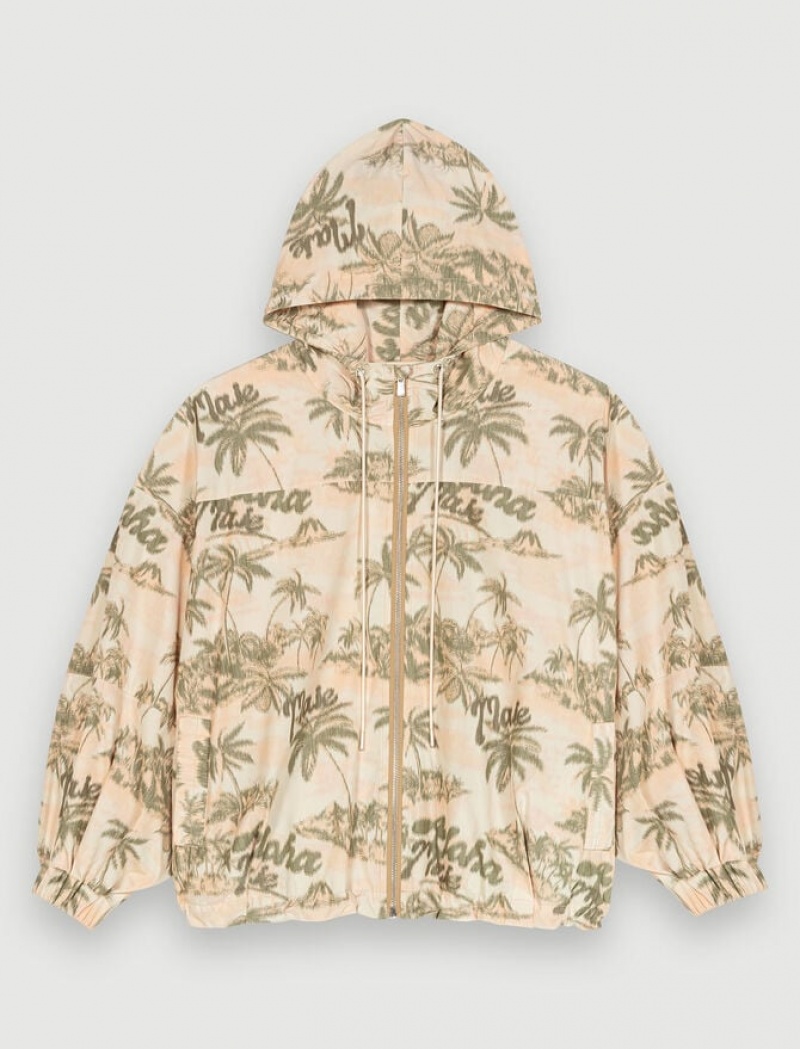 Maje Palm-tree Print Jassen Dames Geel | AJXSURM-03